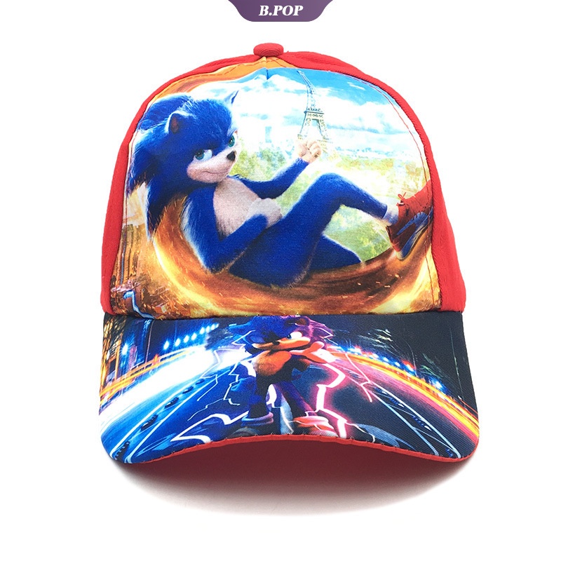 Nón Kết Chống Nắng In Hình Hoạt Hình Sonic Cho Bé 2-8 Tuổi