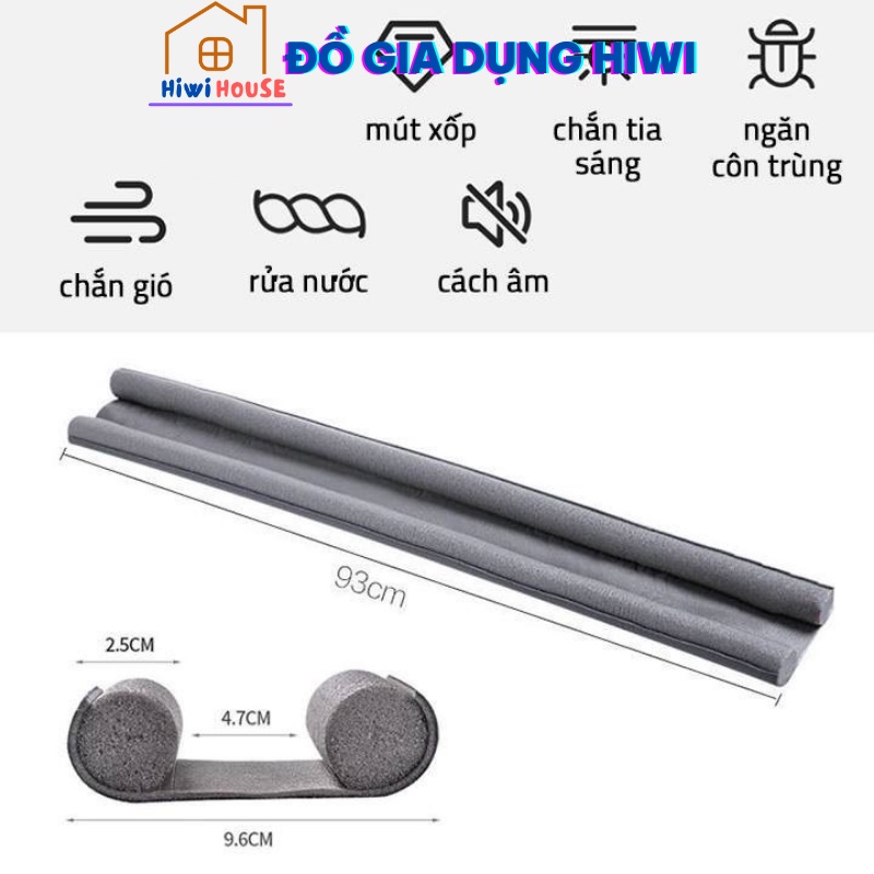 95cm-Ron, đệm cửa, thanh nẹp mút xốp chặn khe cửa chống côn trùng, tiếng ồn, gió lùa, gió điều hòa, bụi bẩn