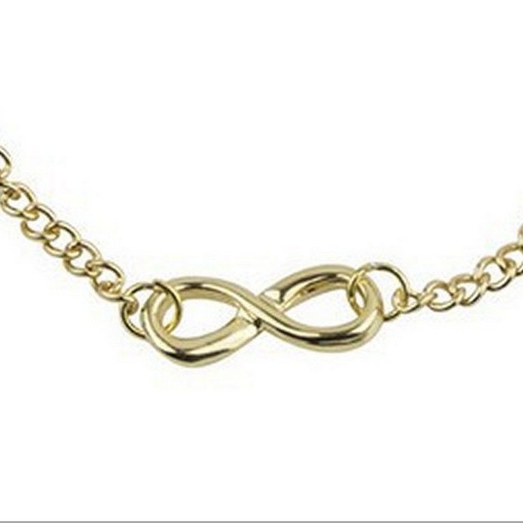 Vòng Tay Hợp Kim Mặt Hình Số 8 Phong Cách Âu Mỹ Thời Trang