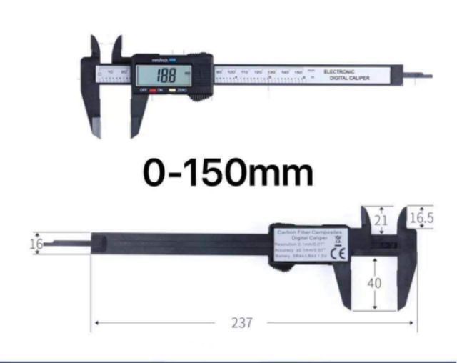 Thước Kẹp Điện Tử Sợi Nhựa Carbon Syntek Đo Khoảng Cách Lông Mày ,Kích Thước Vật Thể