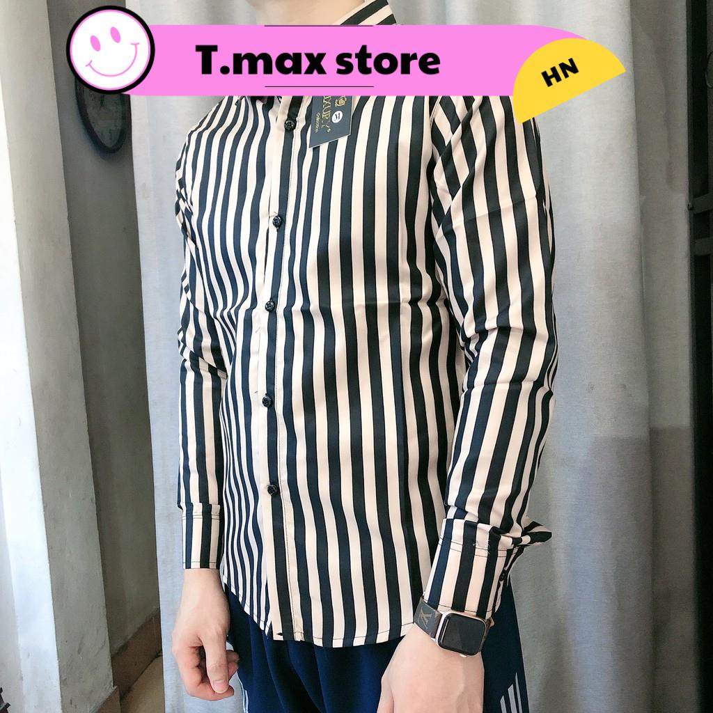 Áo Sơ Mi Kẻ 💖FREESHIP💖 Áo Sơ mi Công Sở họa tiết - Chất liệu lụa cotton cao cấp, chất vải mềm mịn, dáng slimfit trẻ đẹp