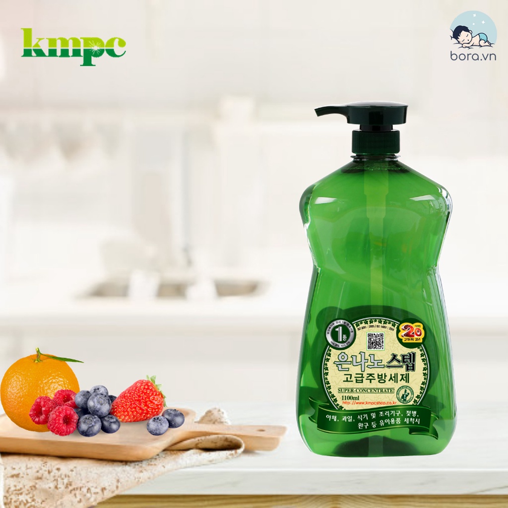 Nước rửa chén bát, rau củ, đồ chơi cho bé Silver Nano Step Hàn Quốc 1100ml