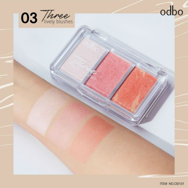 phấn mắt má hồng ODBO Three Lively Blushes