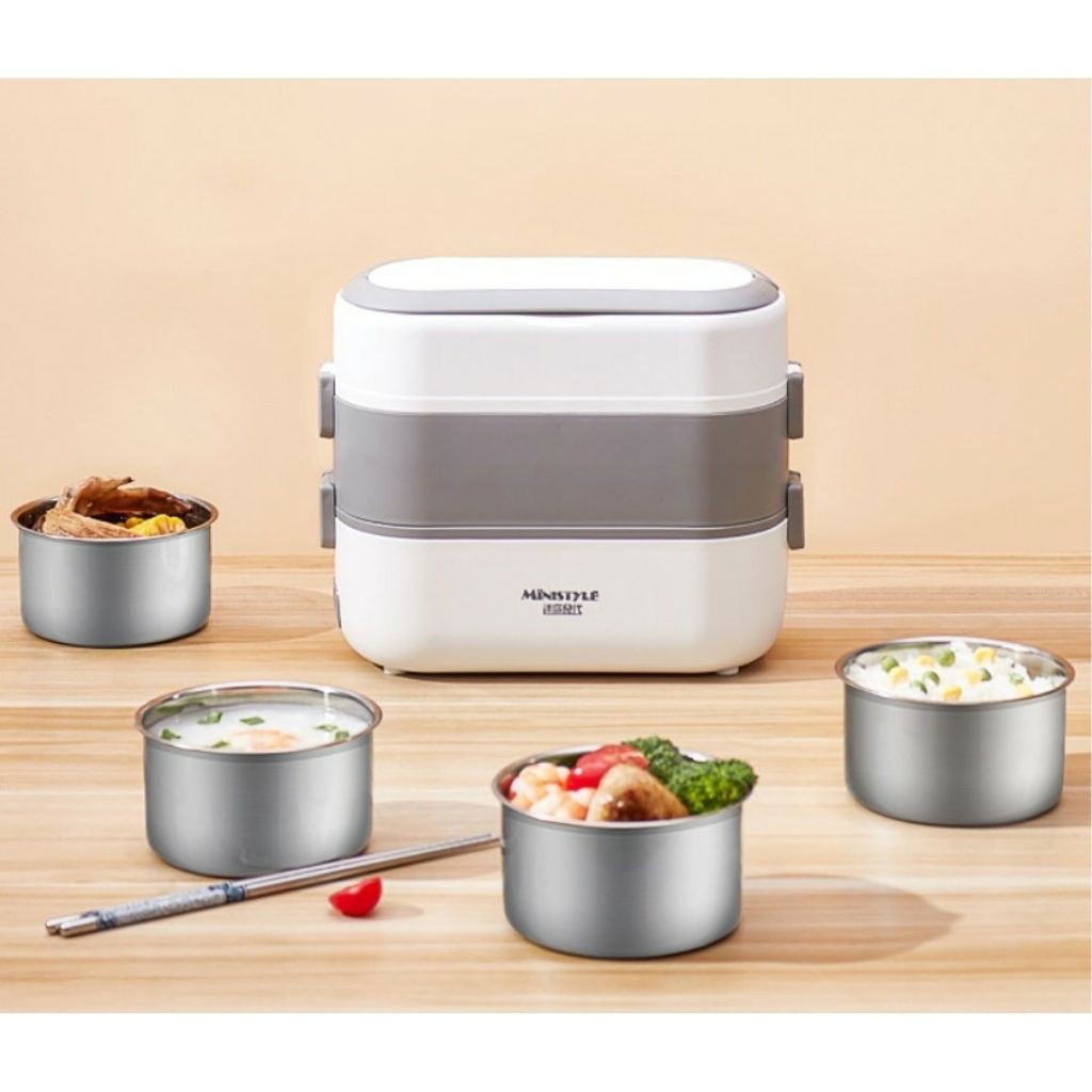 (BH 1 đổi 1) Hộp cơm cắm điện đa năng KR 315- Cắm Điện 3 Tầng, 4 Bát Inox, Giữ Nhiệt, Hâm Nóng Thức ăn- KARA 315 | BigBuy360 - bigbuy360.vn