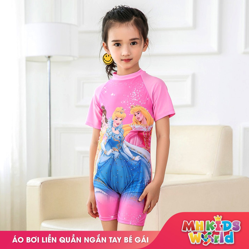 Bán Áo Bơi Liền Quần Cho Bé Gái Từ 3-9 Tuổi, Đồ Bơi Trẻ Em Ngắn Tay Hello  Kitty, Tiên Cá, Công Chúa, Elsa Giá Rẻ Bất Ngờ! | Review Zimken