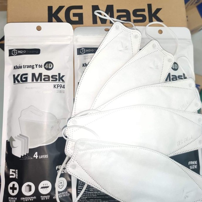 Khẩu trang kf94 hàn quốc KG Mask 4d kháng khuẩn hàng chính hãng cao cấp ngăn ngừa bụi mịn