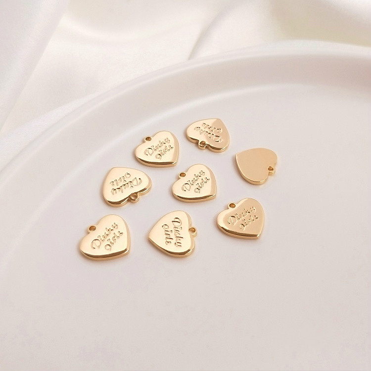 [Little Blu] Mặt Dây Chuyền Đầu Nữ Hoàng/Trái Tim Mạ Vàng 14K diy