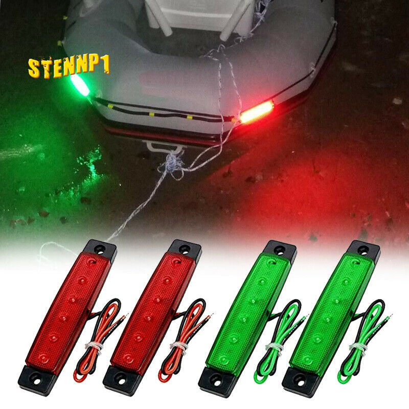 Bộ 4 Đèn Led 12v Ánh Sáng Đỏ Xanh Lá