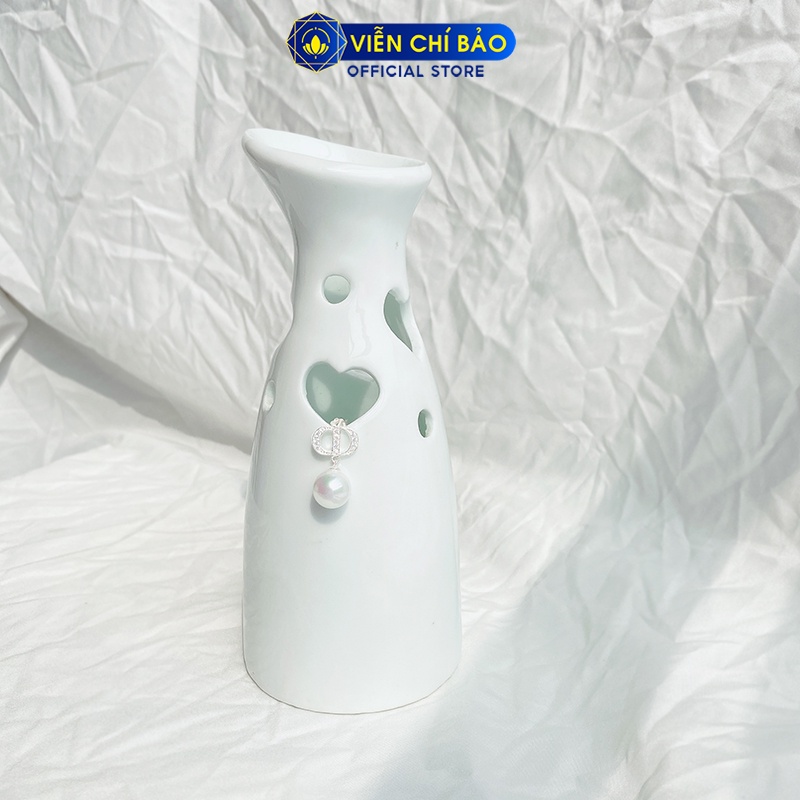 Bông tai bạc nữ hạt châu đá lấp lánh chất liệu bạc S925 thời trang phụ kiện trang sức nữ Viễn Chí Bảo B400207