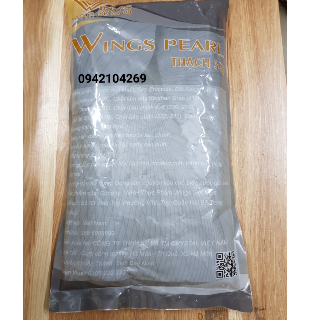 Thạch 3q Giòn/ Trân châu Trắng WINGS/ZION VIỆT NAM gói 2kg