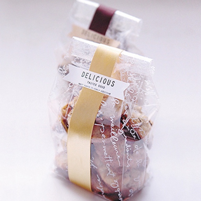 Túi đựng bánh quy ,túi đựng snack bánh dứa, kích thước 8.5x23+6 (50 túi/sp)- VUA BAO BI