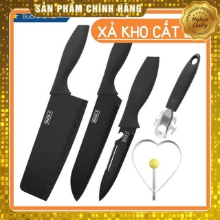 Bộ Dao BUCK NHẬT Làm Bếp 5 Món Đen Cao Cấp, Hàng Loại 1 Cam Kết Về Chất Lượng