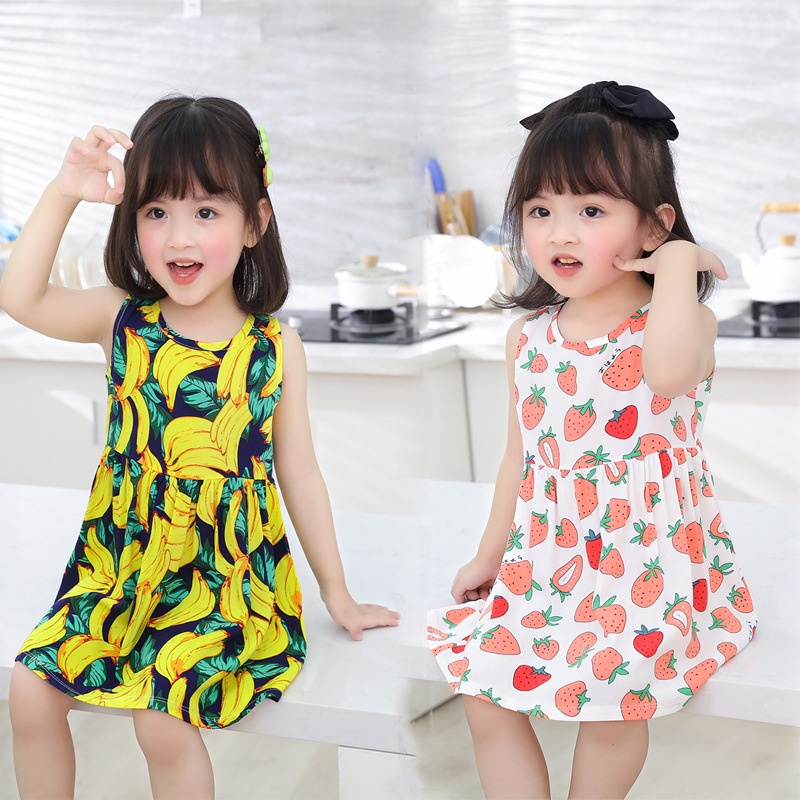 Đầm Công Chúa In Hoa Cho Bé Gái 1-7 Tuổi