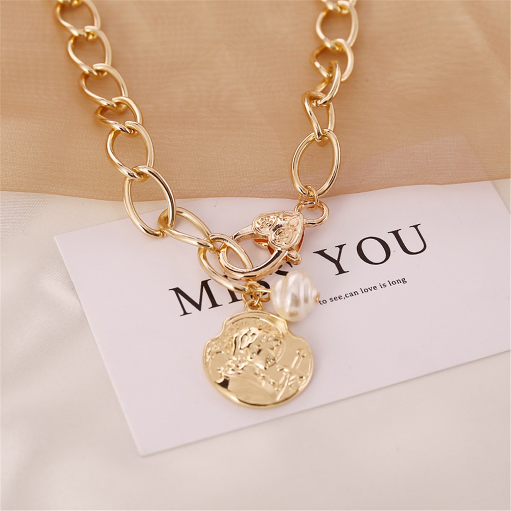 Dây chuyền hợp kim đính ngọc trai giả thanh lịch cho nữ