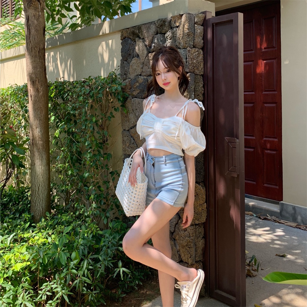 Porozi  Áo trễ vai  phong cách Hàn Quốc xinh xắn cho nữ