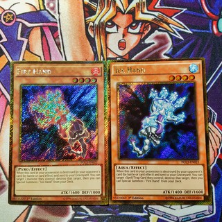 Thẻ bài Yugioh chính hãng | Fire Hand & Ice Hand | PGL3 Gold Secret rare.