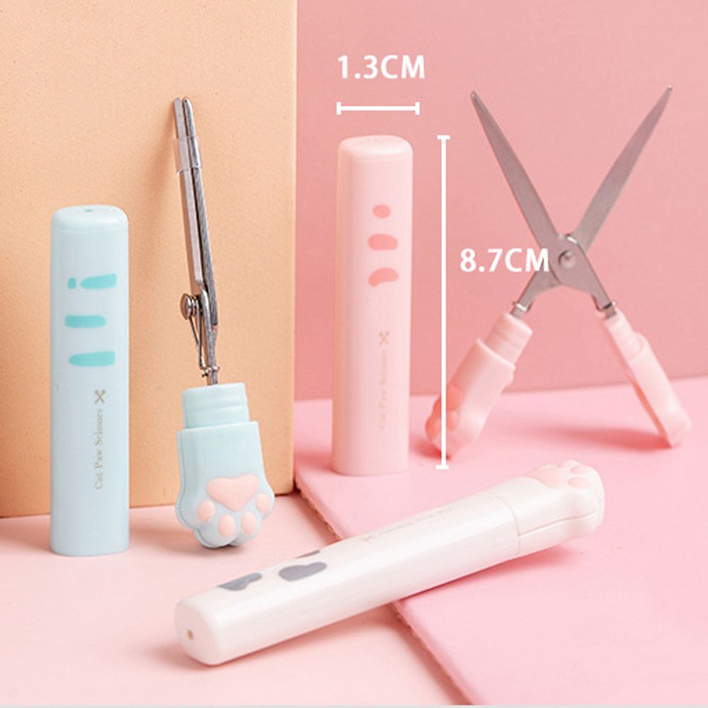 Kéo gấp mini bằng thép không gỉ họa tiết chân mèo đáng yêu đa năng