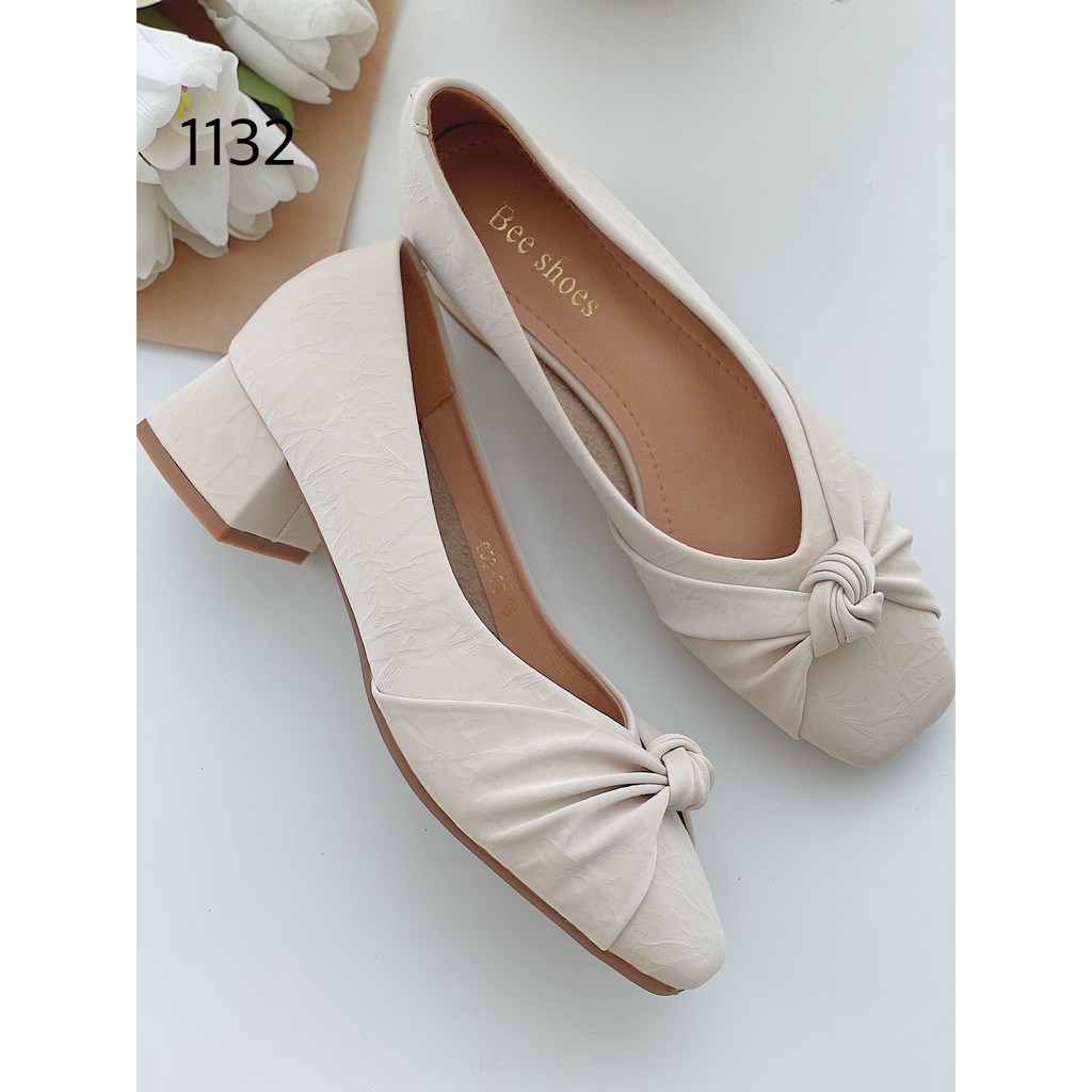 BEESHOES - GIÀY BÚP BÊ NỮ MŨI VUÔNG ĐẾ VUÔNG - GIÀY BÚP BÊ NỮ ĐẾ VUÔNG CAO 3 PHÂN SẴN MÀU ĐEN - KEM - HỒNG ĐẤT 201132 | BigBuy360 - bigbuy360.vn