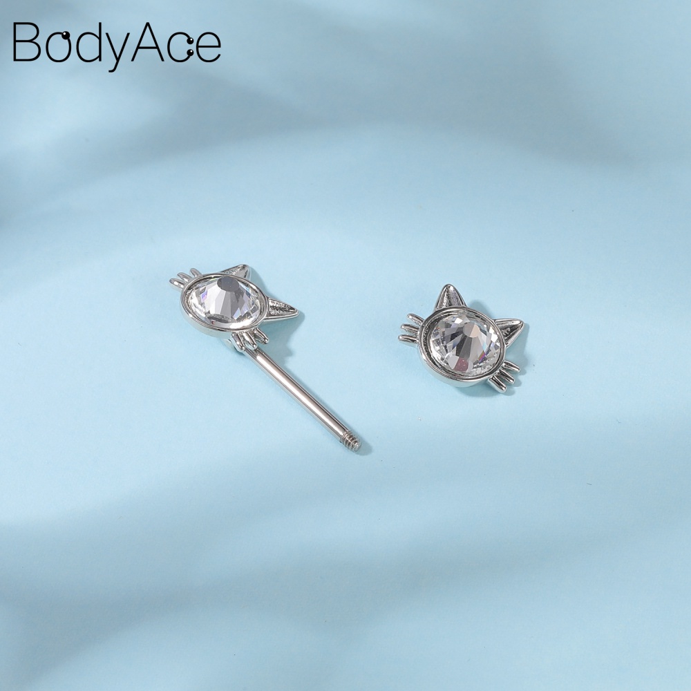 1 Khuyên Cơ Thể Hình Trái Tim Đính Pha Lê 14G Bằng Thép Không Gỉ Cá Tính