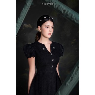 Cài tóc bờm tóc nhung đen đính đá