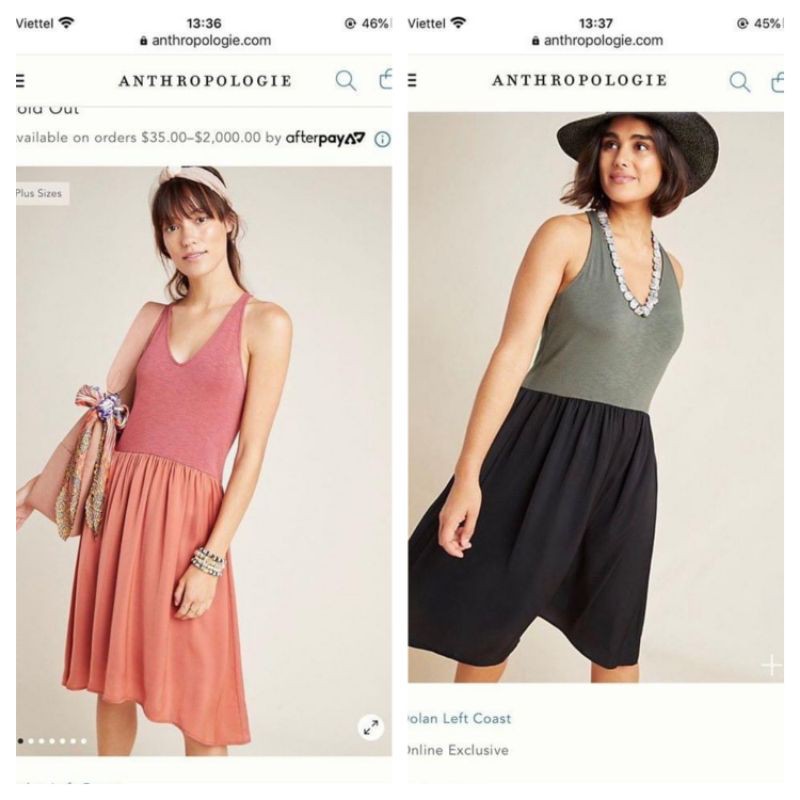 Đầm thun Dolan phối 2 màu