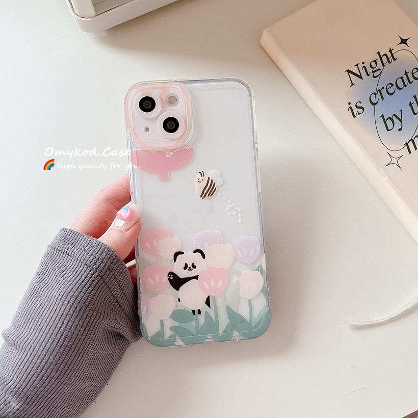 Ốp Điện Thoại Trong Suốt In Hình Gấu Trúc Cho Samsung S21 S20 FE S22 S21 S20 Plus Ultra Note 20Plus M33 M23 M53