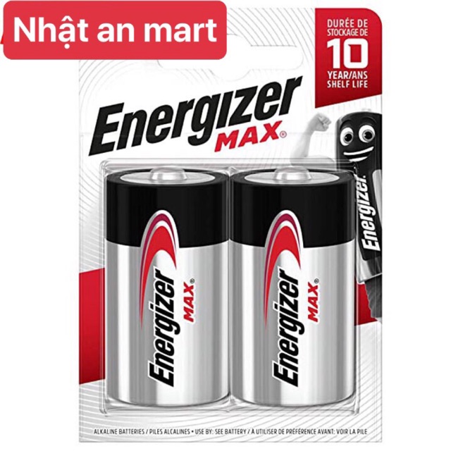 Pin đại D Energizer Alkaline 1.5v Max E95 - Chính Hãng - Vỉ 2 viên
