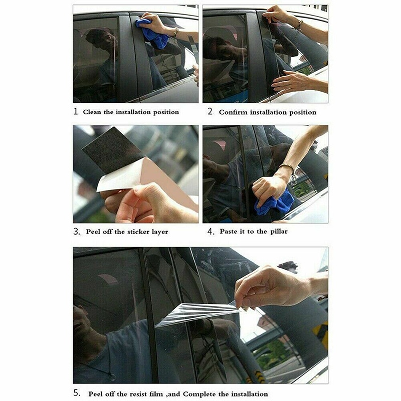 Bộ 6 Miếng Dán Màu Đen Bằng PC Họa Tiết Sợi Carbon Trang Trí Cửa Sổ Xe Hơi Toyota Fortuner 2016-2023