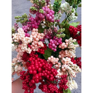 1 Bụi kim ngân lượng giả 7 nhánh - Hoa giả - Hương Flower