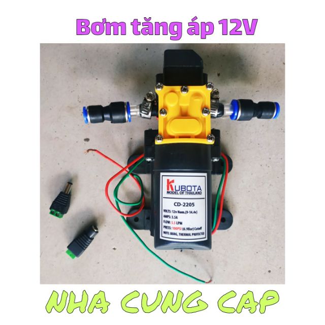 BƠM MINI 12V NHƯ HÌNH TẶNG KÈM 2 JACK ĐỰC CÁI