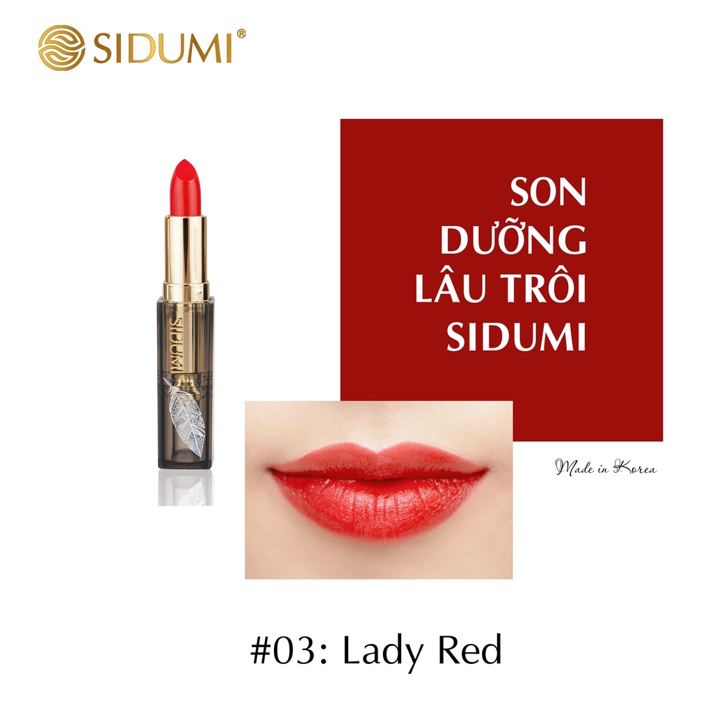 Son dưỡng môi có màu Sidumi Last Lipstick dưỡng ẩm lâu trôi chính hãng Hàn Quốc 4g SDM 602