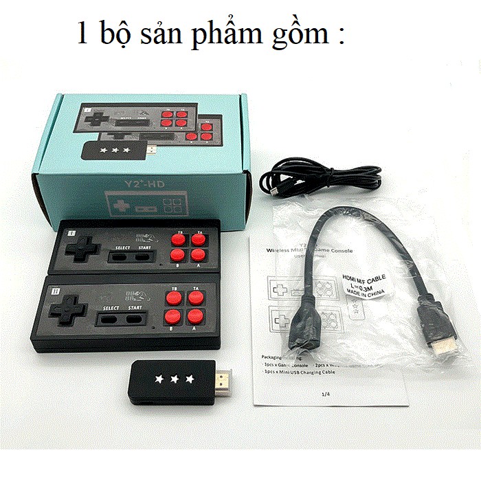 ( Bảo Hành 2 Năm ) Máy Chơi Game Cầm Tay Không Dây NES Y2 Plus Phân Giải 4K Chuẩn HDMI Với 568 Game Và 2 Tay Cầm Cực Đã