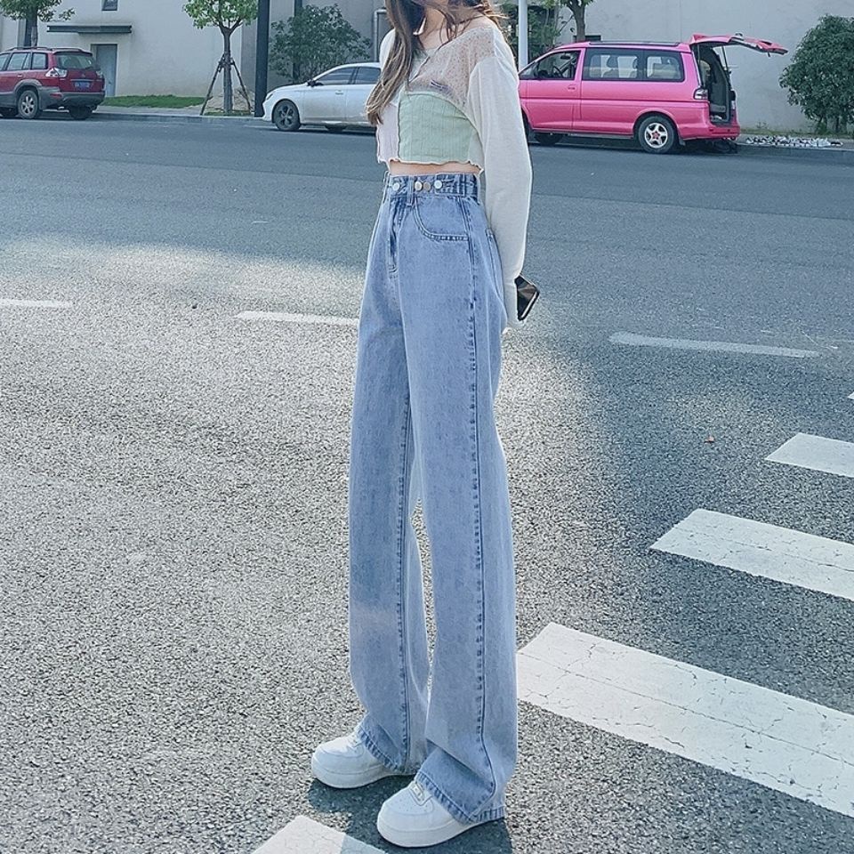 Quần Jean Nữ Lưng Cao Ống Đứng Dễ Phối Đồ Hợp Thời Trang