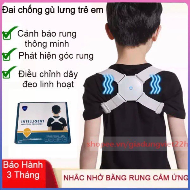 Đai chống gù lưng điện tử dùng cho người lớn trẻ em thông minh báo rung tự động