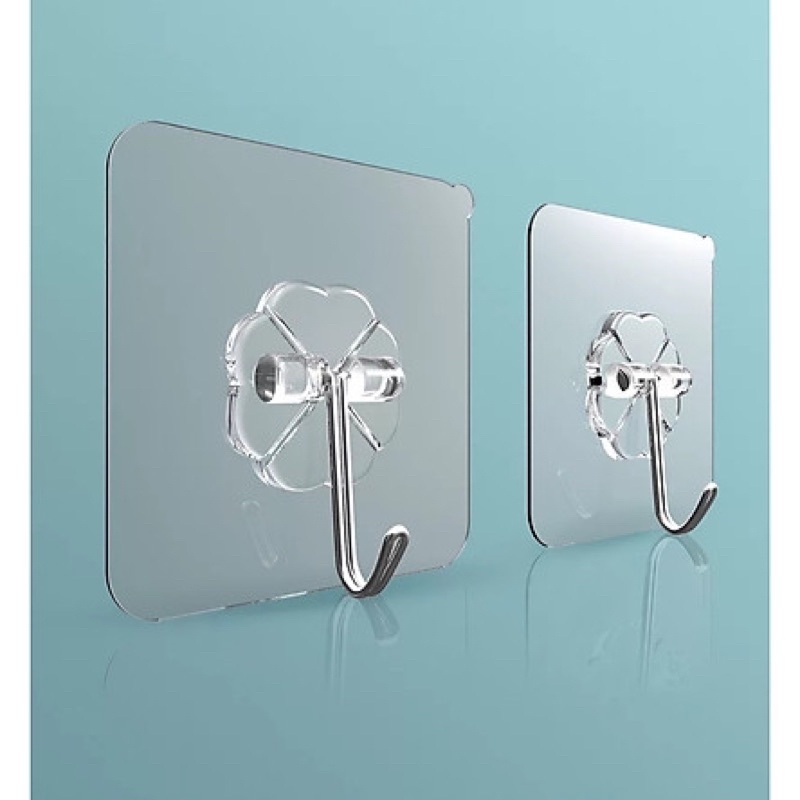 MÓC DÁN TƯỜNG Treo Đồ TRONG SUỐT - Móc Dính Cường Lực Thần Thánh Siêu Dính Đa Năng - 6x6 cm