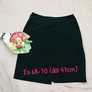 [2NDHAND] Chân váy nữ đen xoè, công sở, ren, gấm
