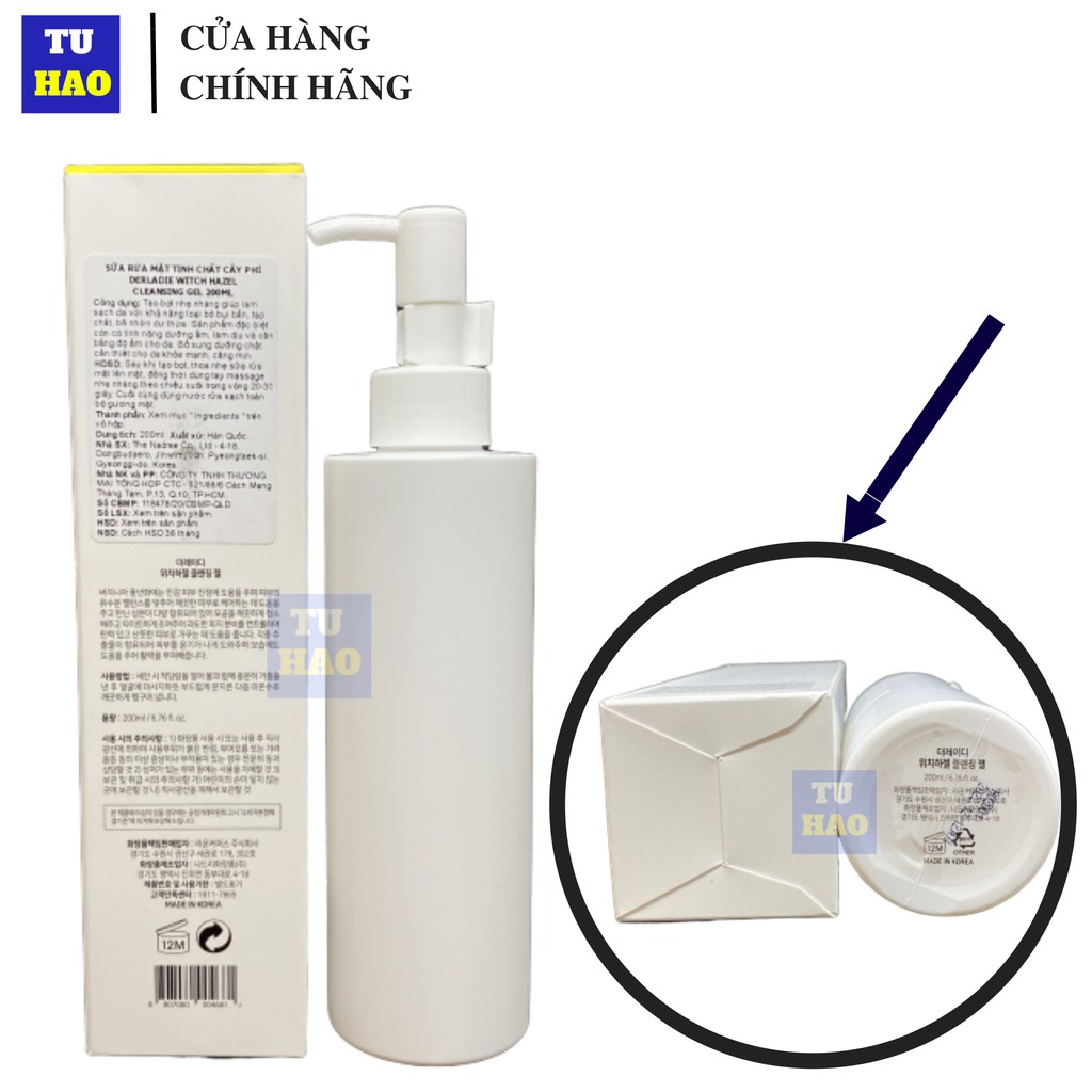 [Mã FMCGMALL - 8% đơn 250K] Gel rửa mặt làm sạch da cho da mụn Derladie Witch Hazel Cleansing Gel 200ml | BigBuy360 - bigbuy360.vn