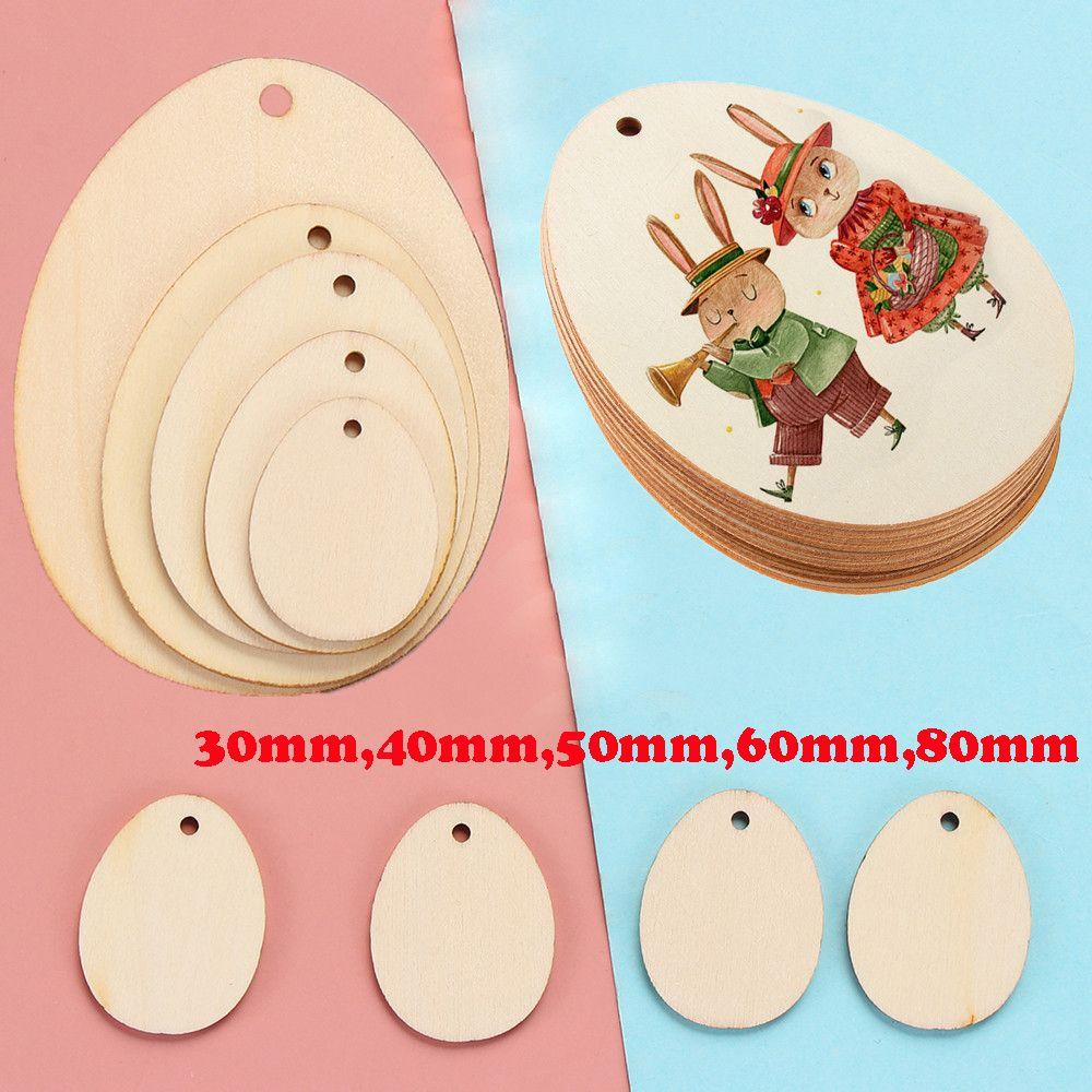 Set 10 / 25 / 50 Phụ Kiện Treo Trang Trí Lễ Phục Sinh Bằng Gỗ