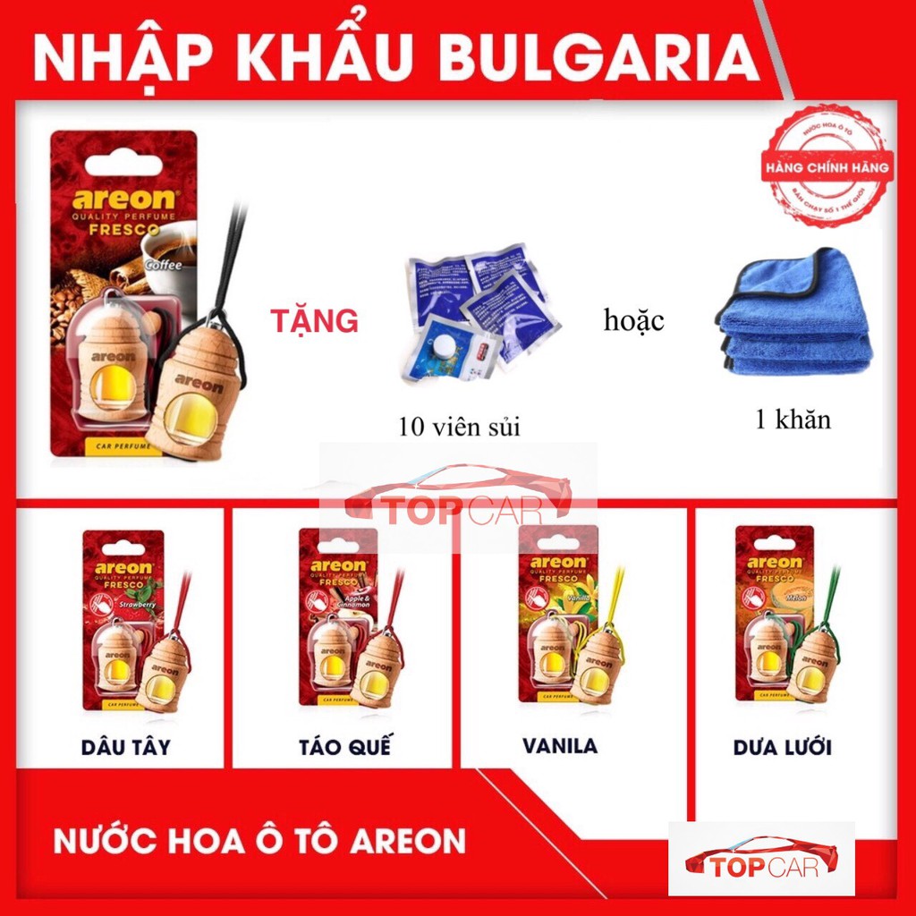 Chính Hãng Tinh Dầu Khử Mùi Xe Hơi Cao Cấp - Areon Fresco (nhiều mùi)