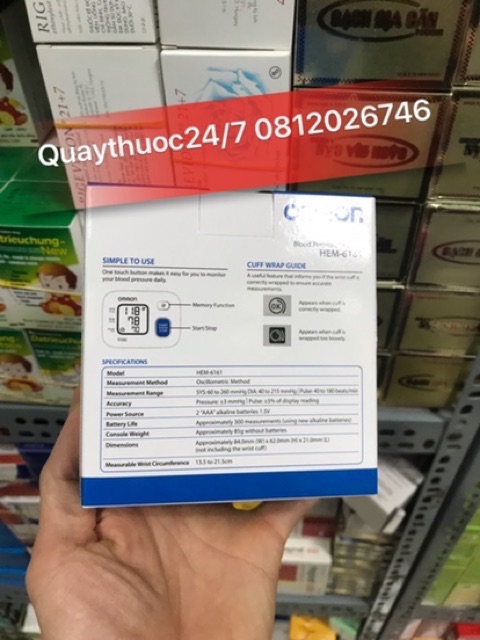 ✅MÁY ĐO HUYẾT ÁP CỔ TAY OMROM 6161 (bảo hành chính hãng 5 năm)