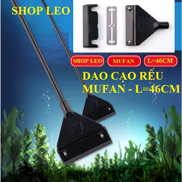 Cây cạo rêu MUFAN 45cm + 10 Lưỡi dao - cạo rêu bể cá cảnh- hồ thủy sinh - phụ kiện