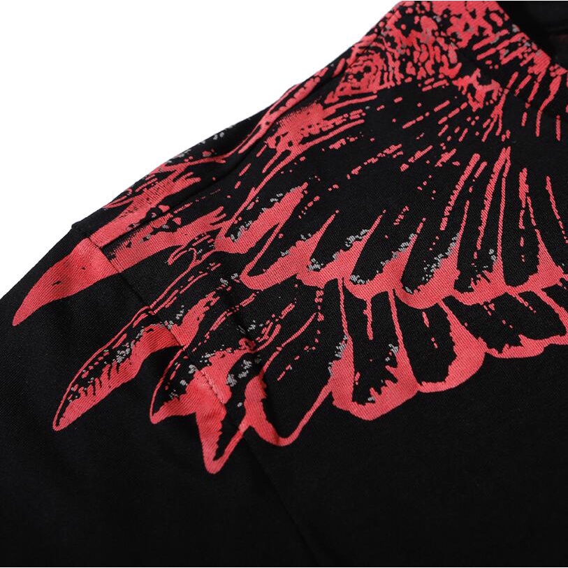 Áo Thun Tay Ngắn In Hình Đôi Cánh Màu Trắng Đen Thời Trang Cho Cặp Đôi