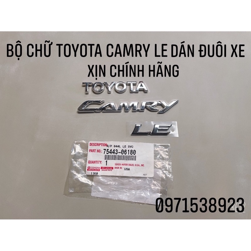 LOGO CHỮ TOYOTA CAMRY LE HÀNG CHÍNH HÃNG