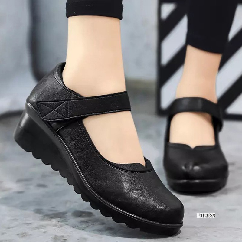 Giày da, Giày hài có quai cổ chân Hàn Quốc tôn dáng, siêu nhẹ, đi êm cho nữ đi chơi, đi làm  - LIG058