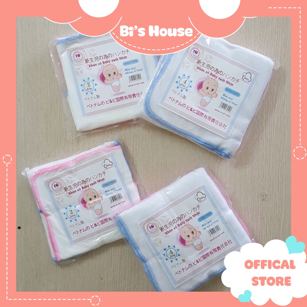 🌟 Khăn sữa xô Nhật - Khăn sữa xô nhật loại 2-3-4 lớp  cho bé sơ sinh 🍀