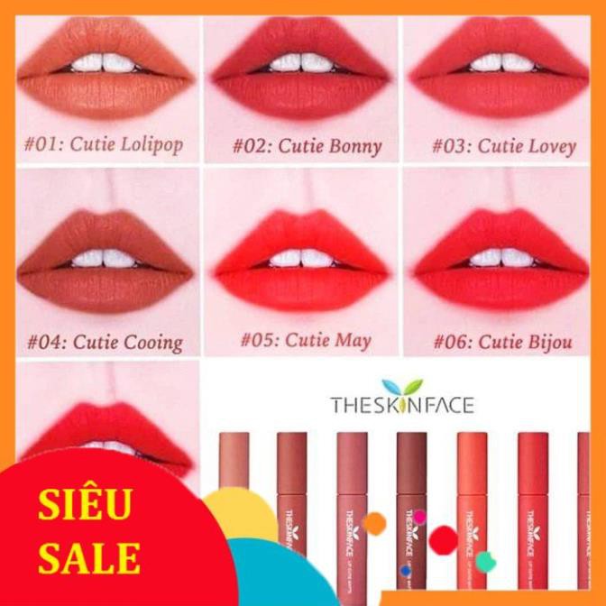 FreeShip Giá Sốc -  Son Kem Lì The Skin Face Lip Cutie Matte