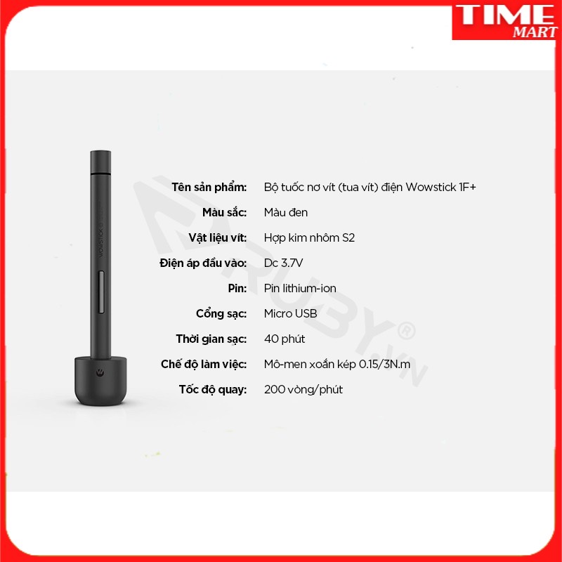 Bộ Tuốc Nơ Vít Điện WOWSTICK 1F+ Gồm 56 Đầu Vít, Trang Bị 64 Chức Năng Trong Máy, Tích Hợp Đèn Led Siêu Sáng [TIME_MART
