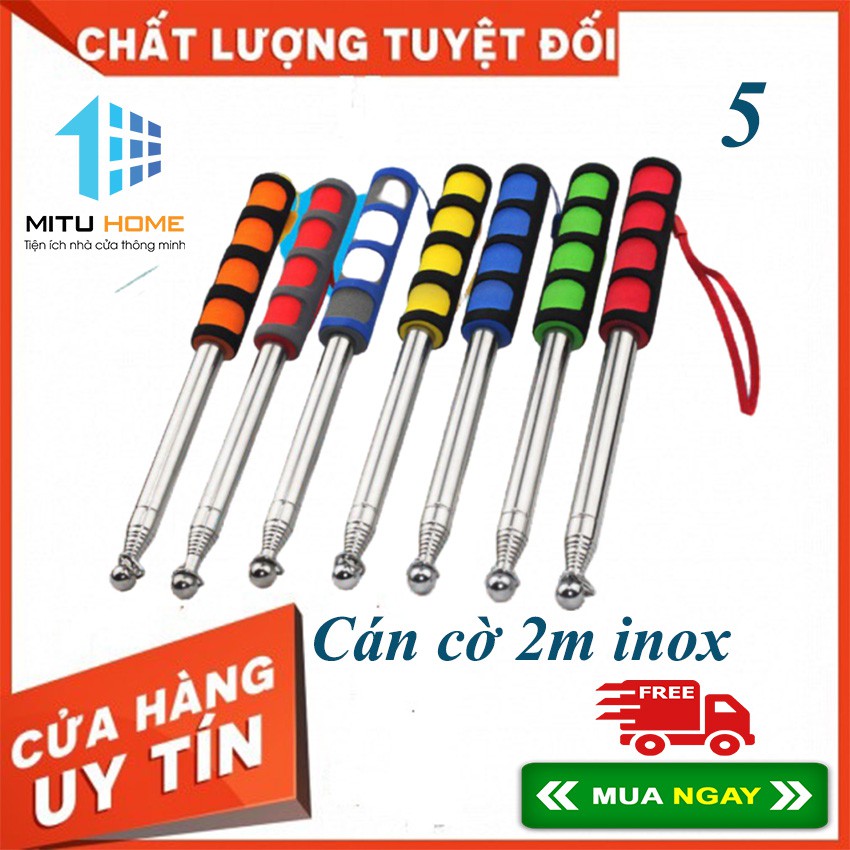 Combo 5 Cán cờ 2m inox - MITUHOME - Dành cho hướng dẫn viên và công ty lữ hành du lịch