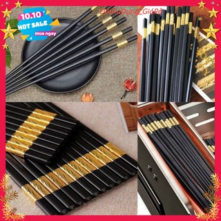 HỘP 10 ĐÔI ĐŨA KHẢM VÀNG - KOREA DESIGN DÀI 27CM