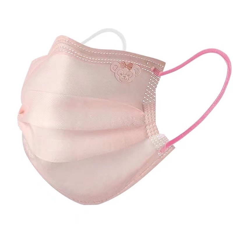 Khẩu trang Hồng Tím logo hình khỉ quai 2 màu cách điệu 3 lớp túi 10/50 cái